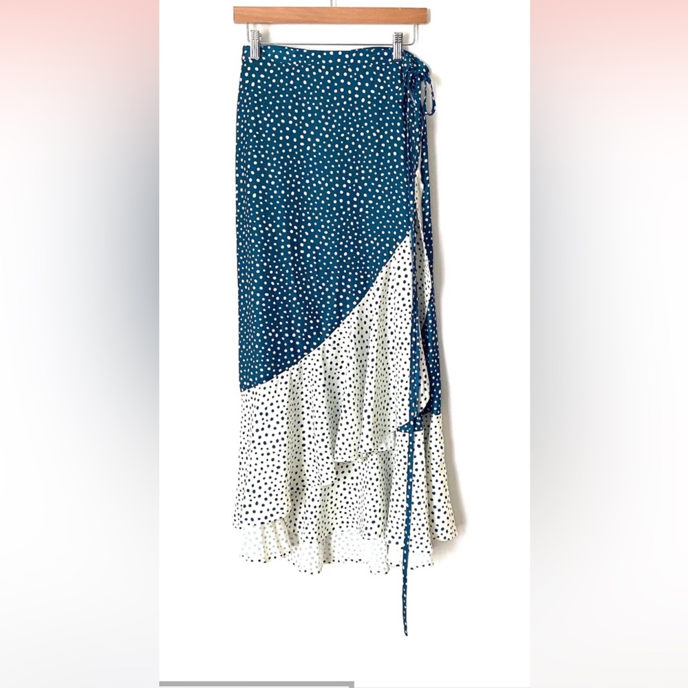 Blue and White Polka Dot Skirt